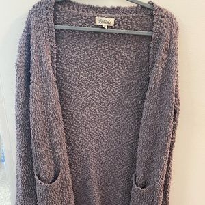 Medium Listicle Purple Knit Cardigan